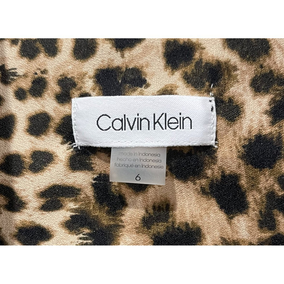 CALVIN KLEIN Cheetah Shirtdress Midi Dress - Picture 2 of 5
